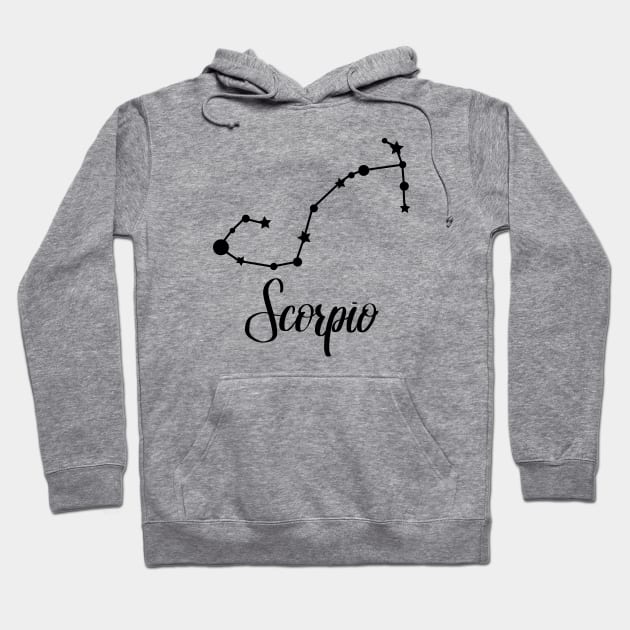 Scorpio Zodiac Constellation in Black Hoodie by Kelly Gigi